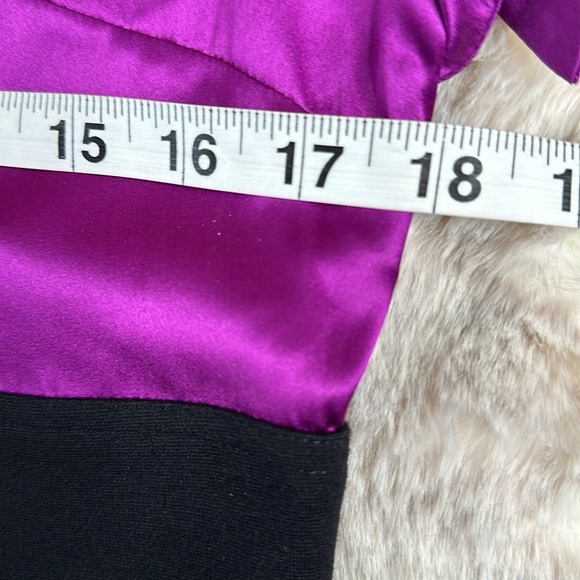 Eliza J | Silk Fuchsia & Black Color Block Dress - Picture 9 of 12